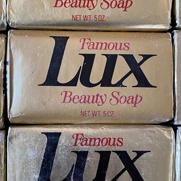 Vtg Famous Lux Beauty Soap Bars 5 oz Gold Foil Advertisement Lot of 17 NOS - Picture 2 of 6
